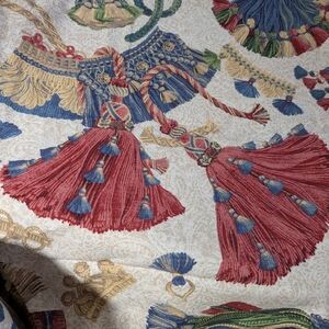 Colorful Tapestry Fabric with Tassel Design